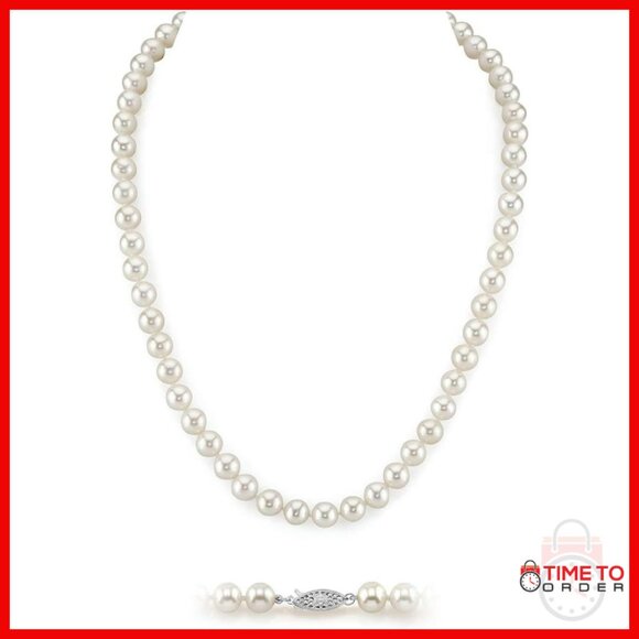 Jewelry - 18" Freshwater Pearl Necklace AAA+ Grade 14K Gold Plated Sterling Silver